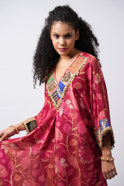 Boho Chic Kaftan Set With Handowrk Detailing